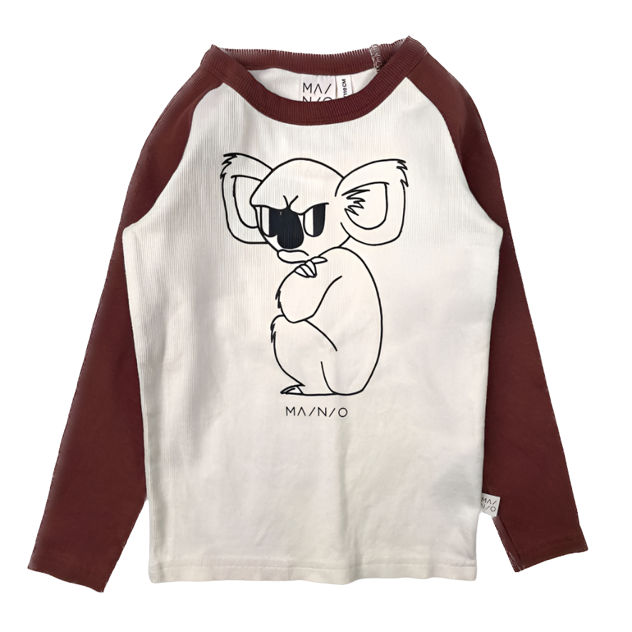 Mainio rib shirt, koala | 110/116cm