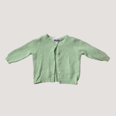 Molo knitted cardigan, tea green | 62cm