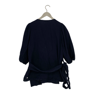 Kaiko muslin wrap blouse, black | woman M
