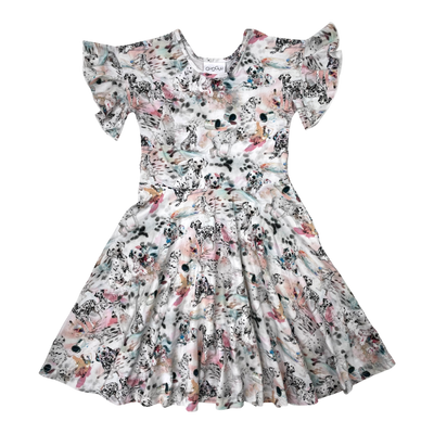 Gugguu t-shirt smoc dress, dalmatian print | 146cm