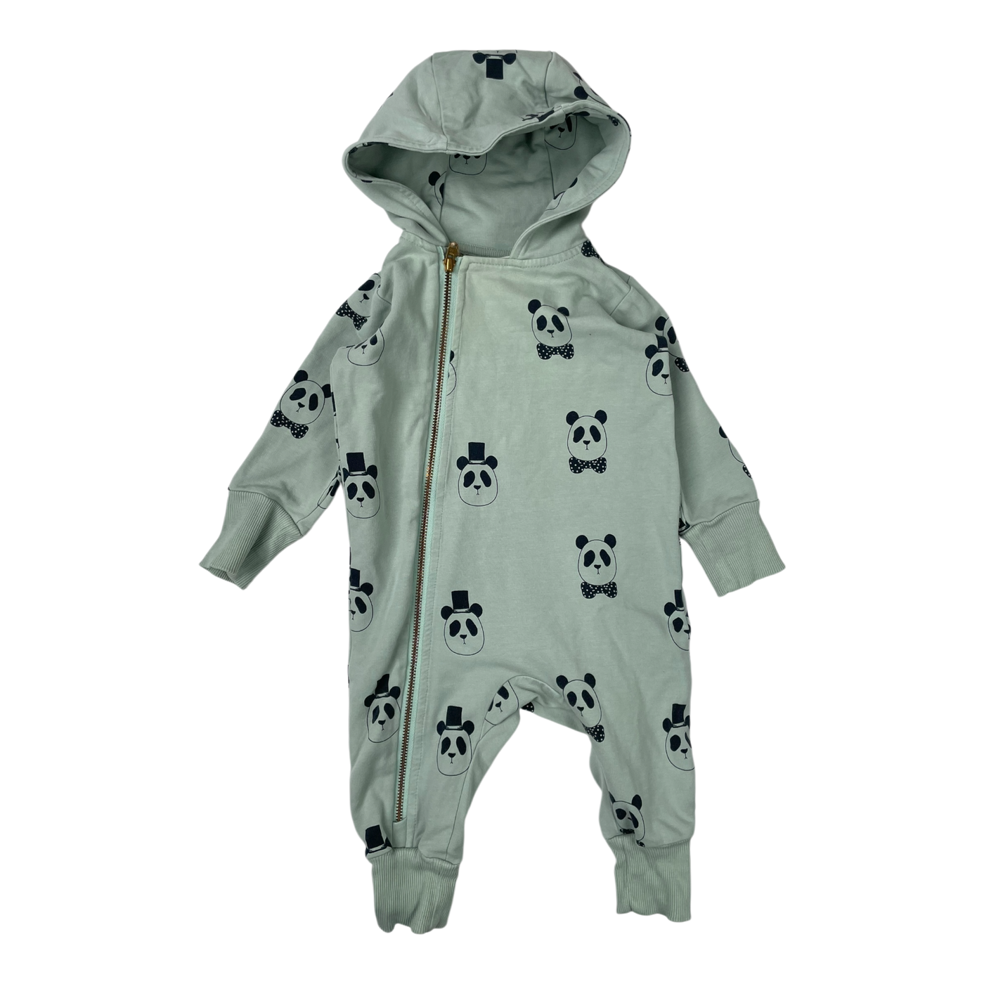 Mini Rodini sweat jumpsuit, panda | 56/62cm