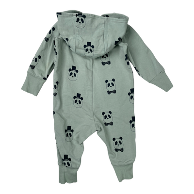 Mini Rodini sweat jumpsuit, panda | 56/62cm