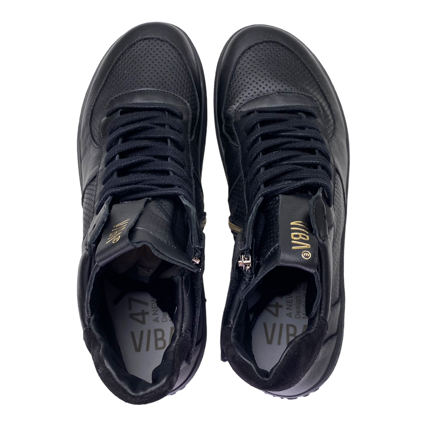 VIBAe Berlin bio leather sneakers, black | 47