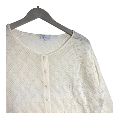 Maska knitted sheer cotton cardigan, white | woman S