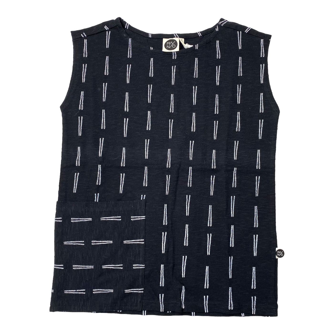 Mainio tank top, black/white | 134/140cm