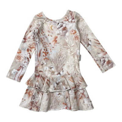 Gugguu frilla dress, flower | 86cm