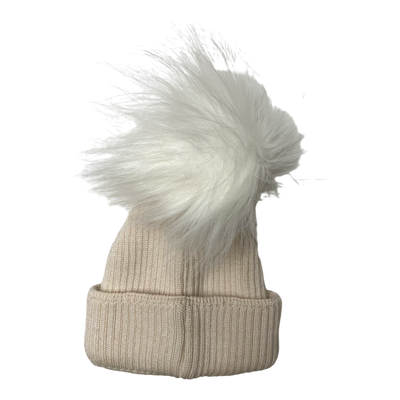 Metsola thick merino wool beanie, ivory | 1-2y