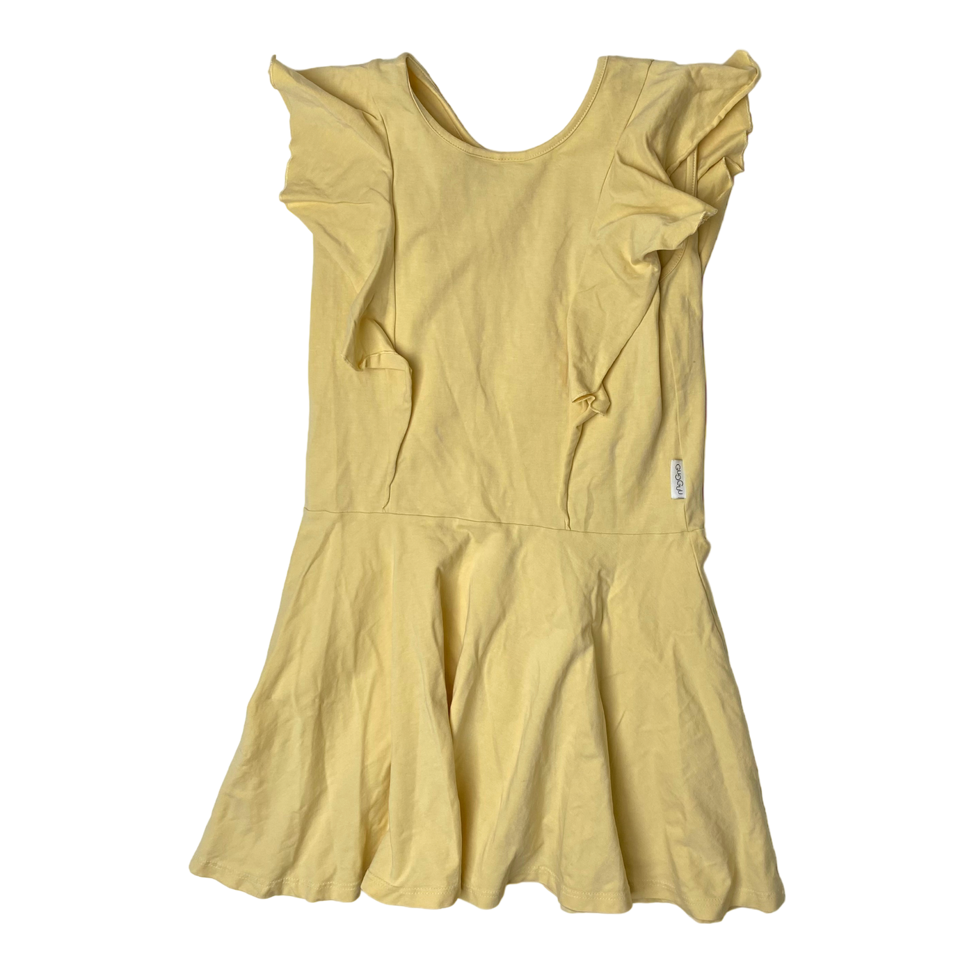 Gugguu frill dress, lemon chiffon | 146cm