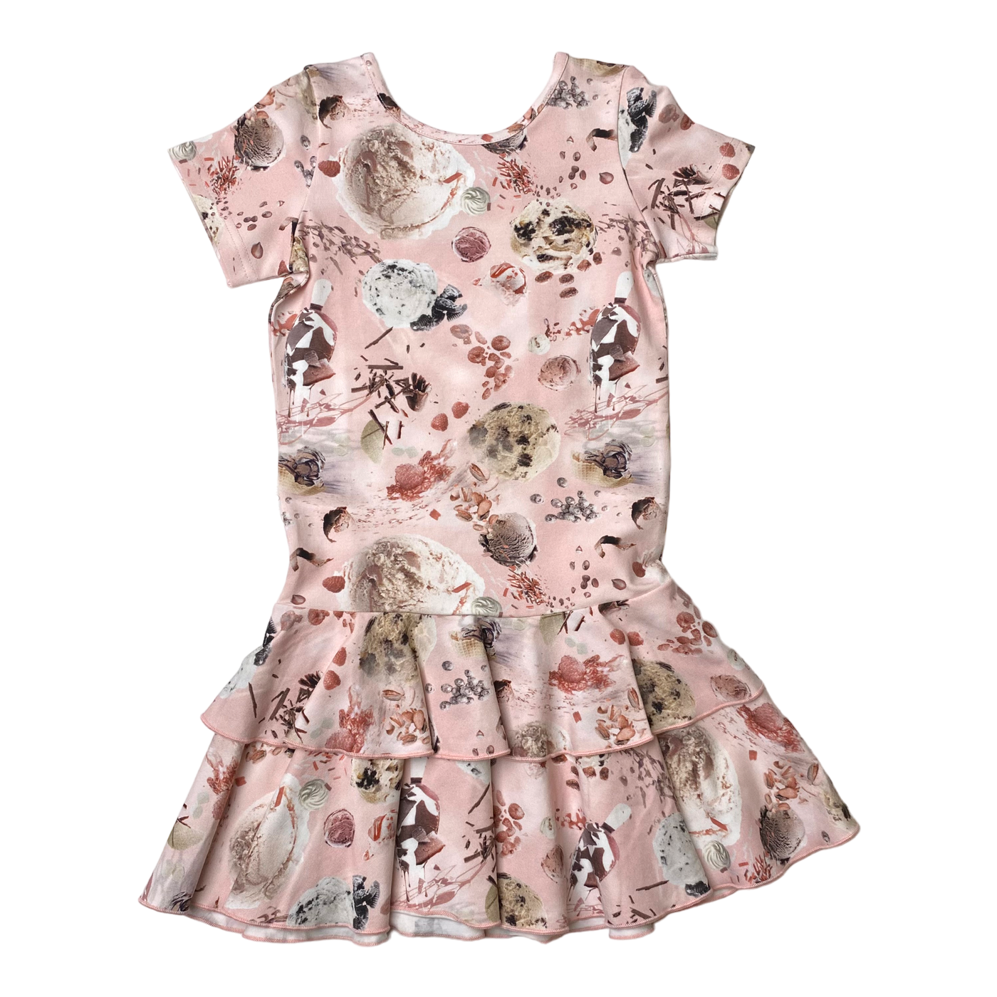 Gugguu t-shirt frilla dress, ice cream | 116cm