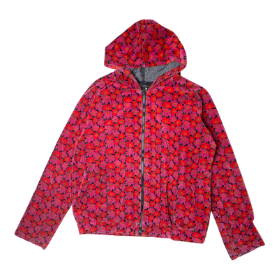 Marimekko velour hoodie jacket, mini unikko | 150cm