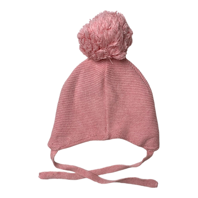 Metsola knitted cotton beanie, pink | 6-12m