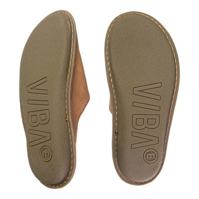 VIBAe Roma leather slippers, fawn tan | 42