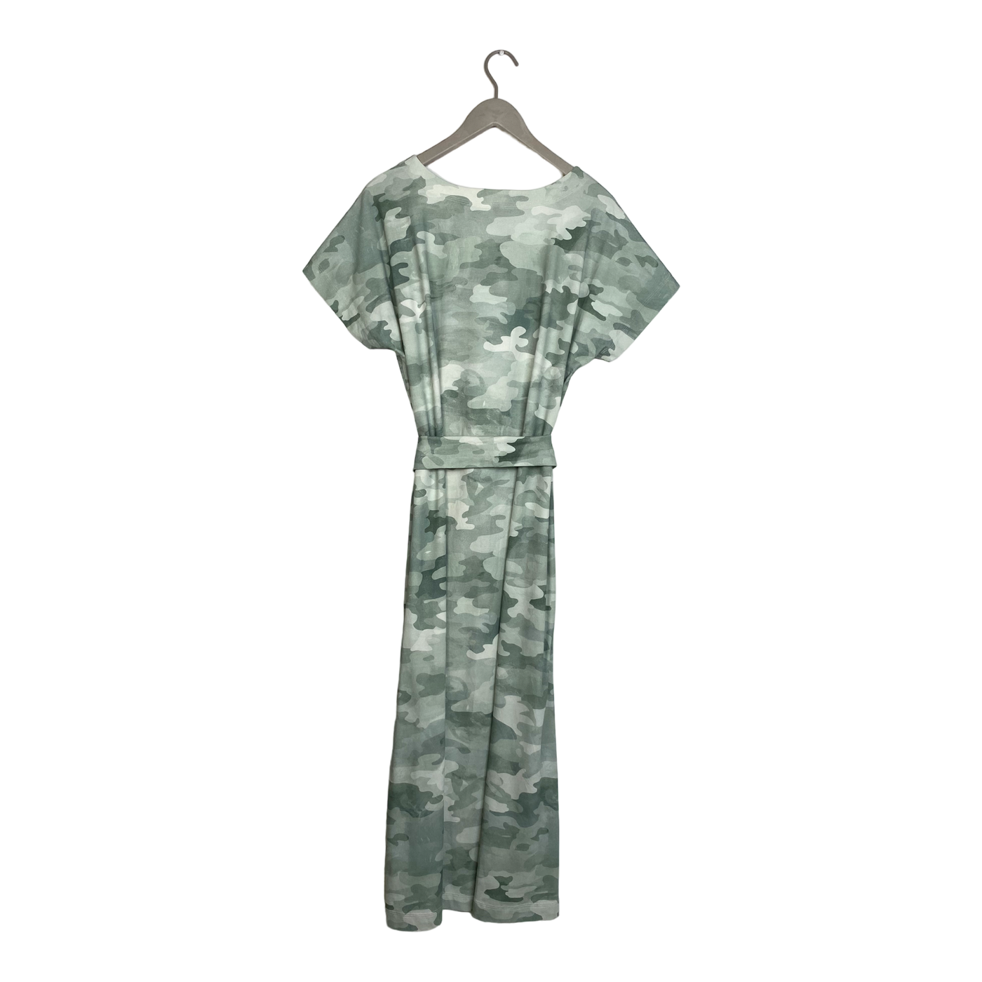 Ommellinen belted maxi tricot dress, camouflage | woman XXL