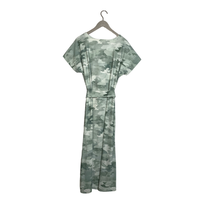 Ommellinen belted maxi tricot dress, camouflage | woman XXL