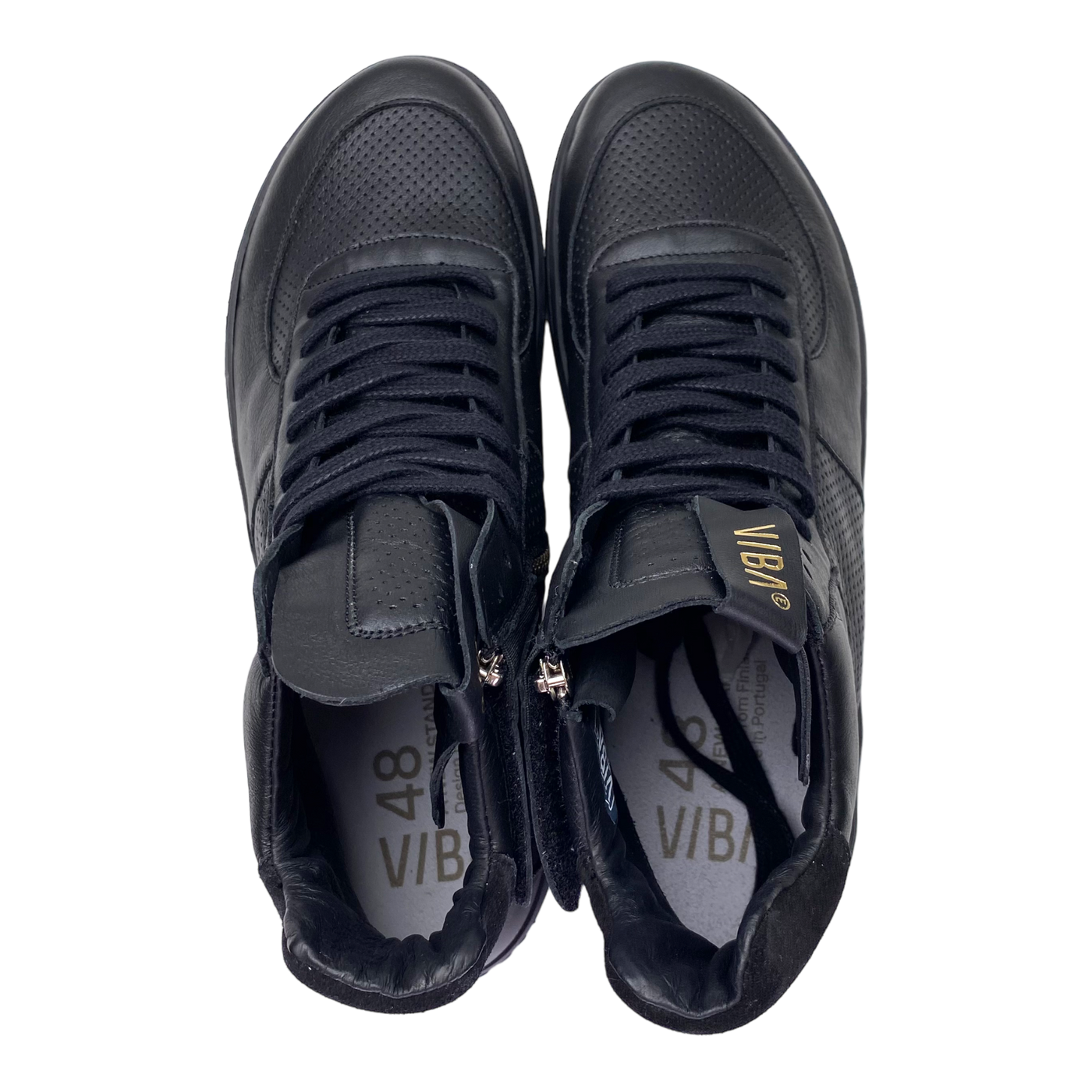 VIBAe Berlin bio leather sneakers, black | 48