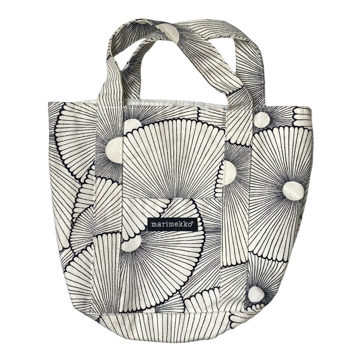 Marimekko canvas tote bag, black/white