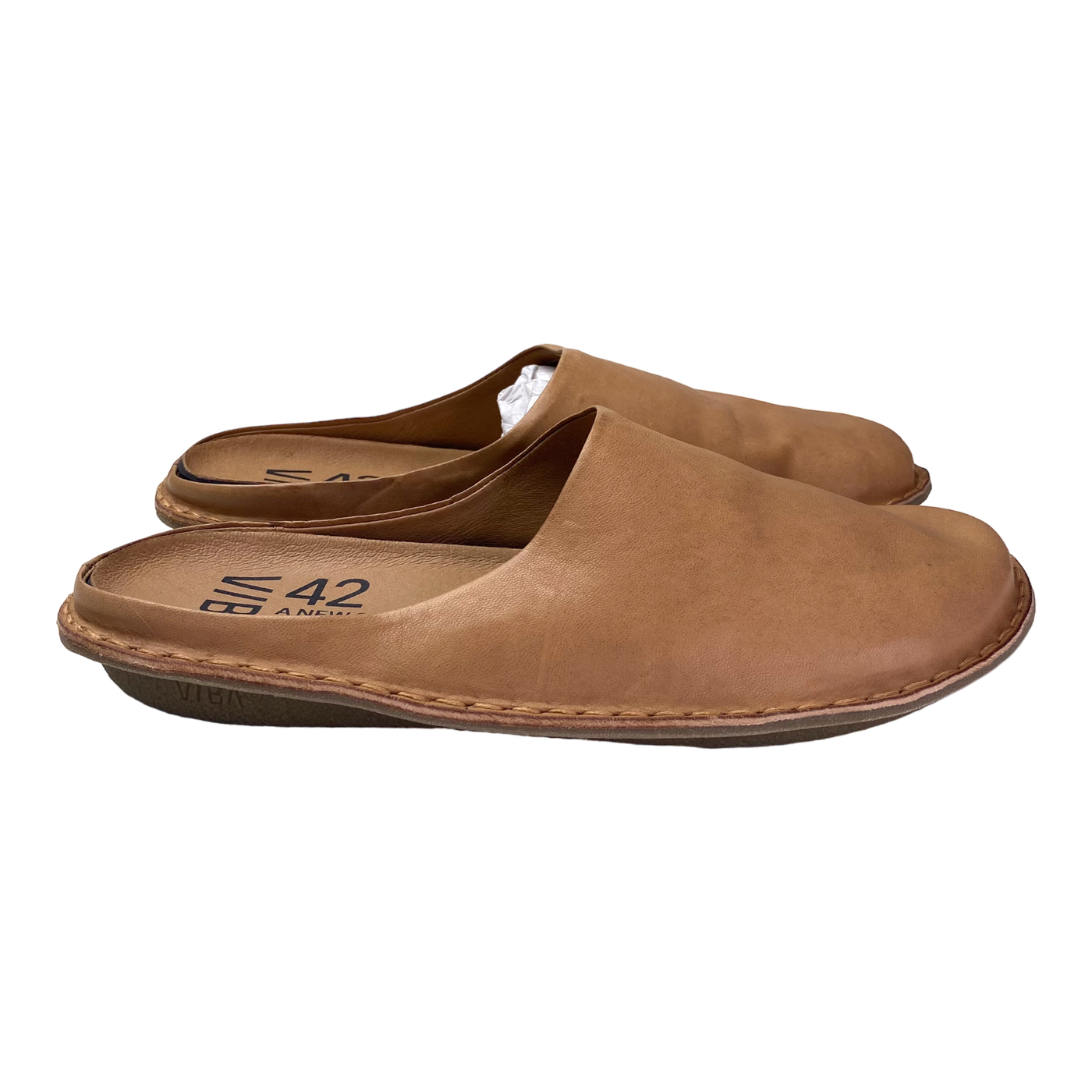 VIBAe Roma leather slippers, fawn tan | 42