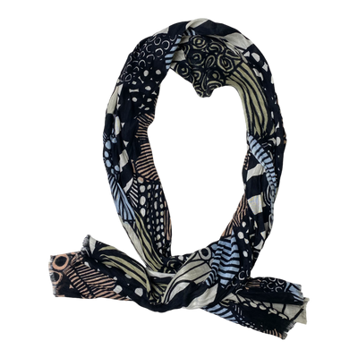 Marimekko siirtolapuutarha woven scarf, black | onesize