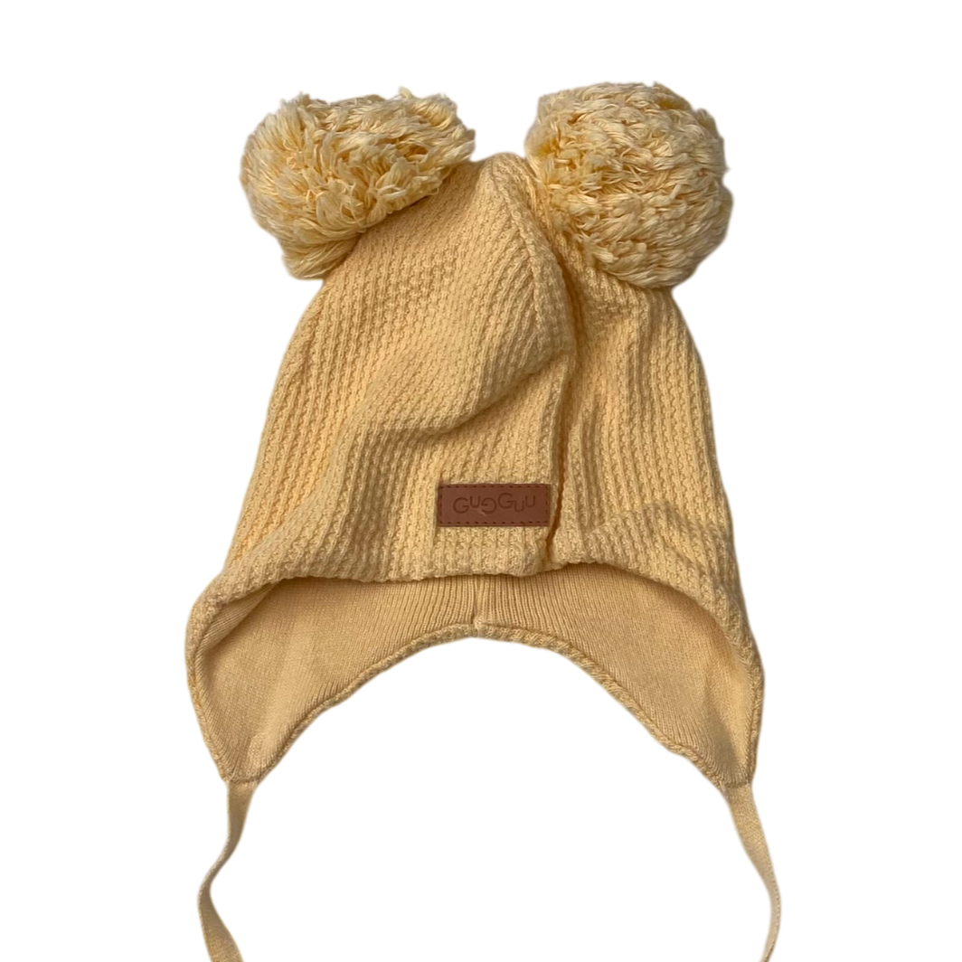 Gugguu cotton knitted beanie, yellow | 44/46cm