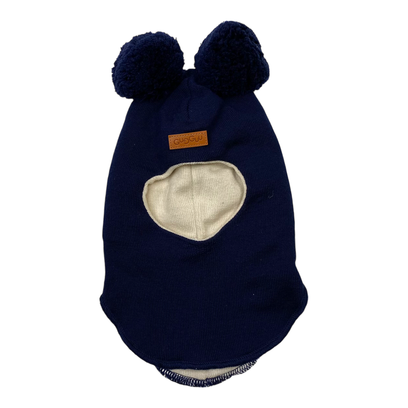 Gugguu merino pom balaclava, midnight blue | 2-4y