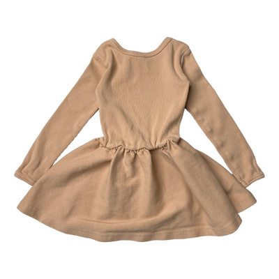 Metsola rib dress, tan | 86/92cm