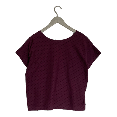 Aarre celene button top, burgundy dot | woman L