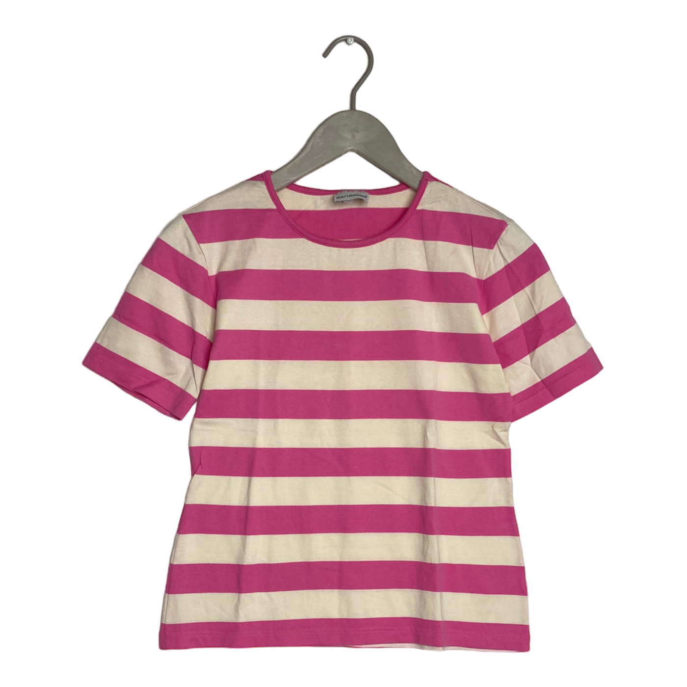 Marimekko stripe t-shirt, cream/pink | woman S