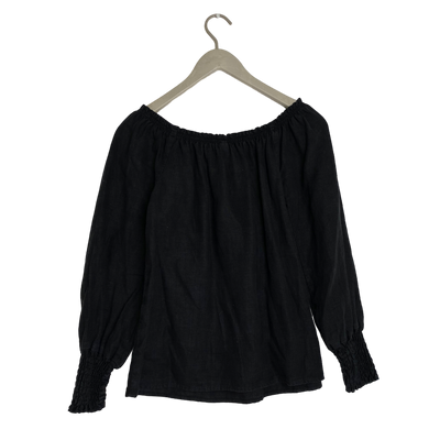 Bypias linen blouse, black | woman XS