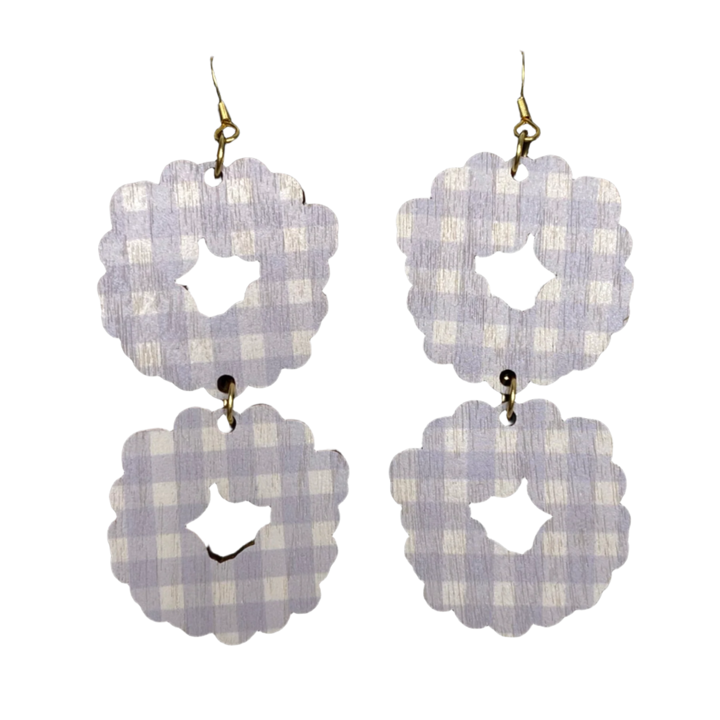 Maanantaimalli mummola earrings, white/lavender/gold | onesize