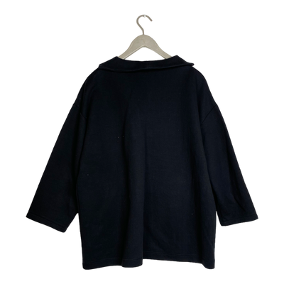 Marimekko kira sweat collar shirt, black | woman XXL