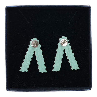 Yo Zen wooden earrings, tea green