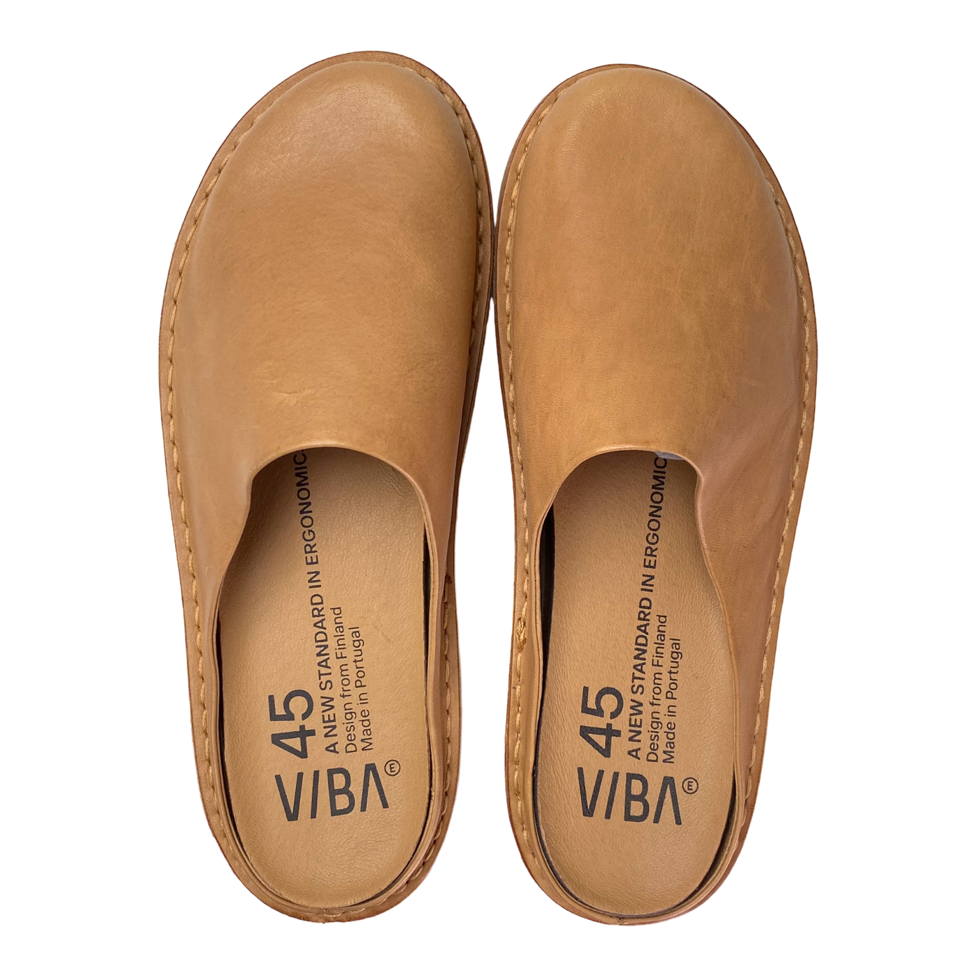 VIBAe Roma leather slippers, fawn tan | 45