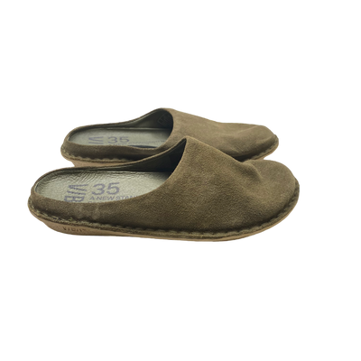 VIBAe Roma suede slippers, olive | 35