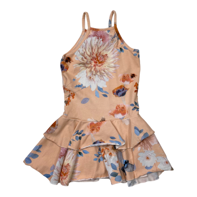 Gugguu spagetti frilla dress, flowers | 98cm