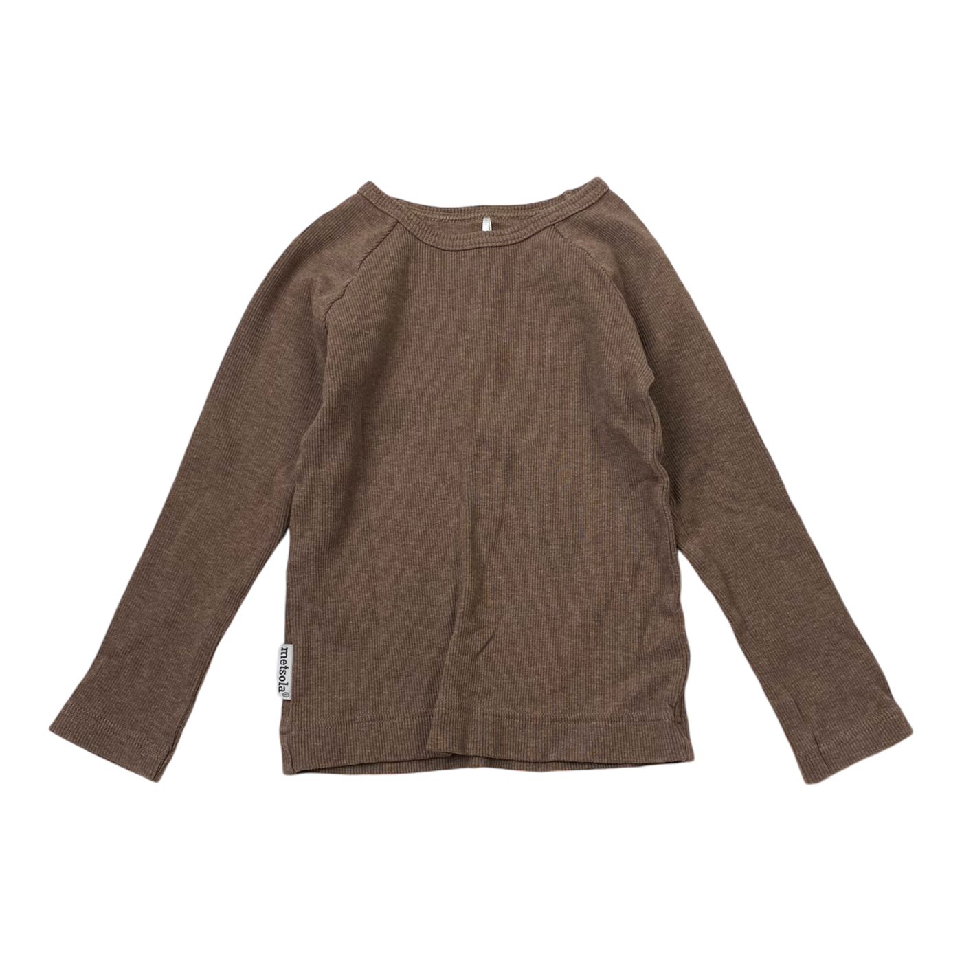 Metsola rib shirt, brown | 98cm