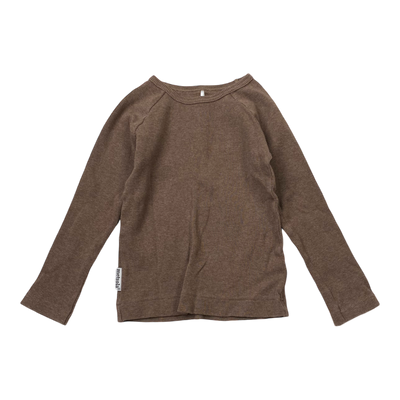 Metsola rib shirt, brown | 98cm