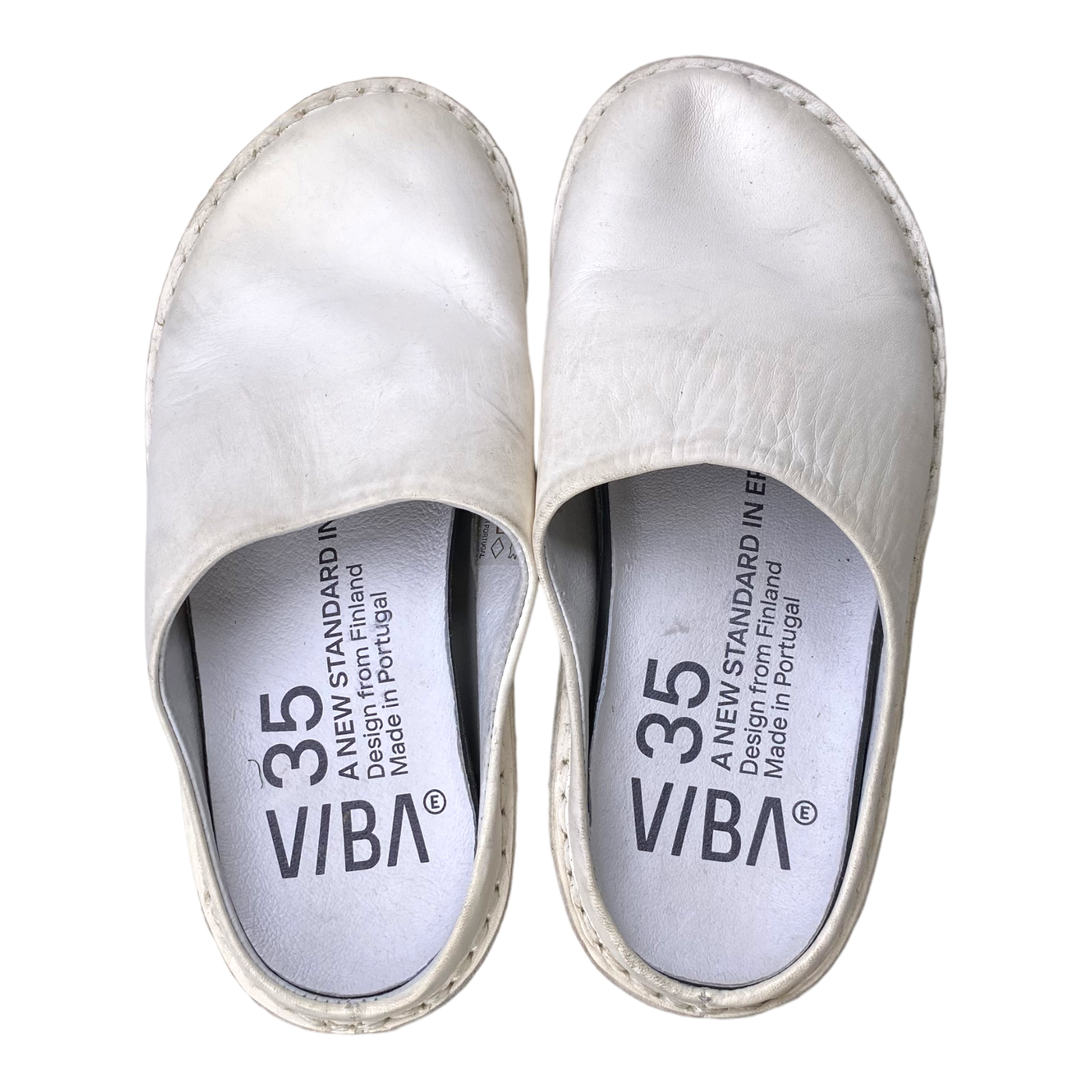 VIBAe Roma leather slippers, cream | 35