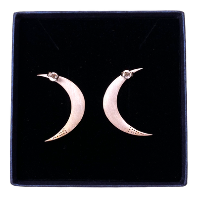 CU jewellery one moon earrings, silver | onesize
