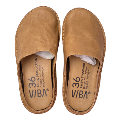 VIBAe Roma leather slippers, fawn tan | 36