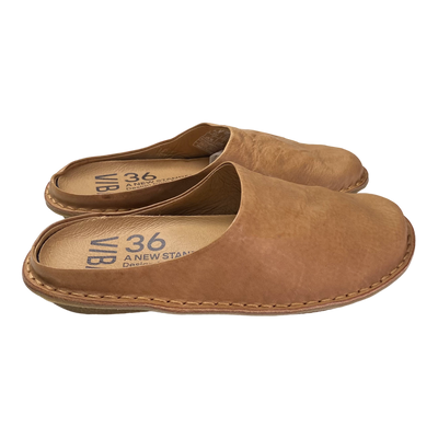 VIBAe Roma leather slippers, fawn tan | 36