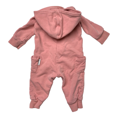 Gugguu sweat jumpsuit, salmon pink | 74cm