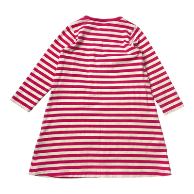 Marimekko stripe dress, raspberry/white | 104/110cm