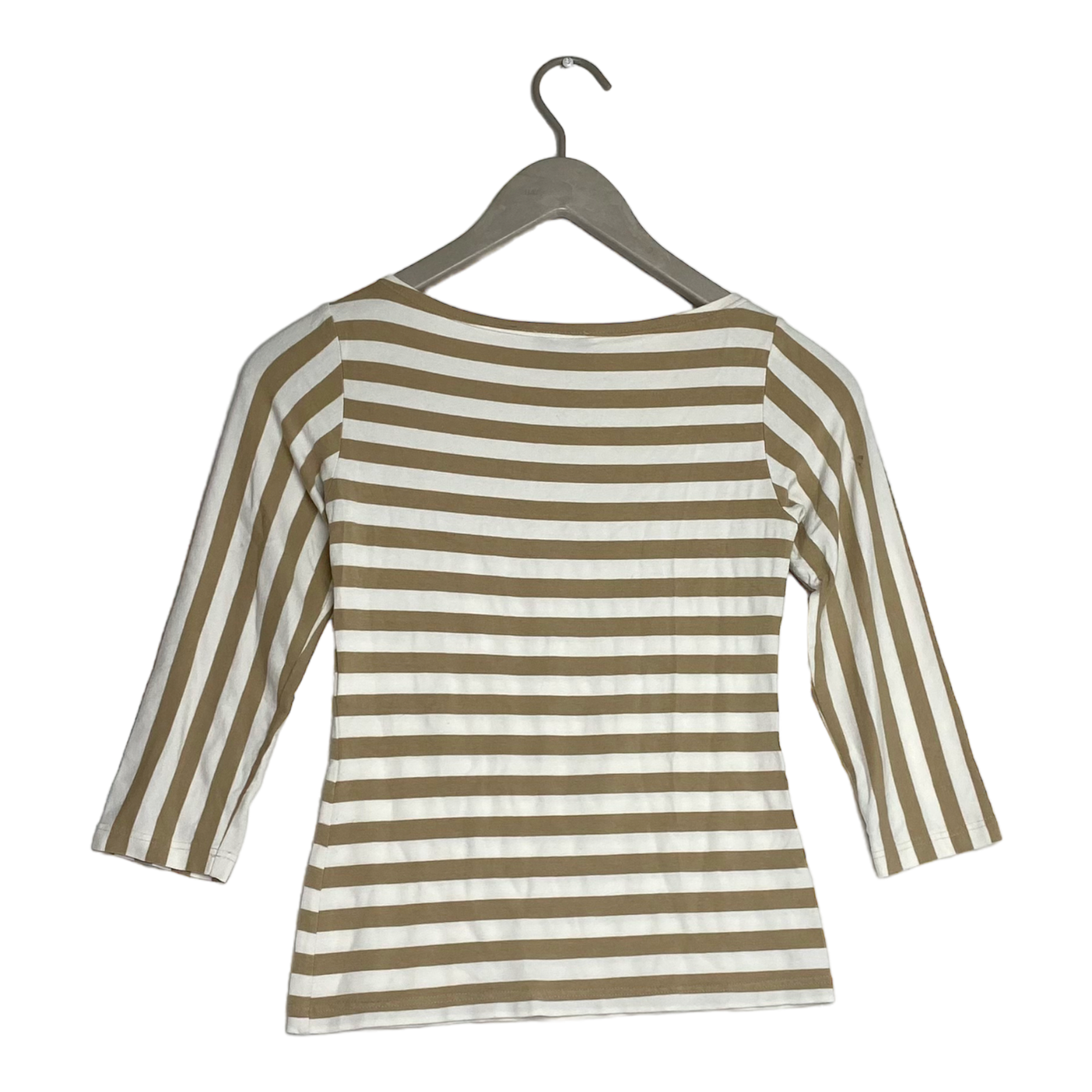 Marimekko stripe shirt, tan & white | woman XS