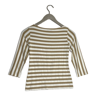 Marimekko stripe shirt, tan & white | woman XS