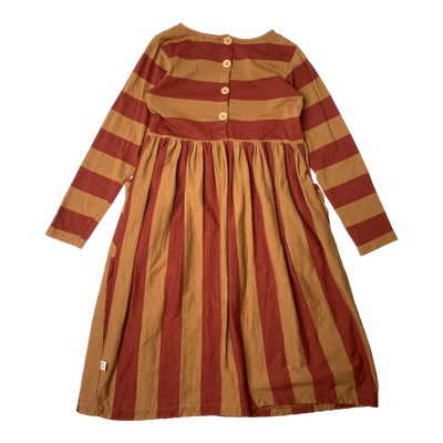 Mainio button dress, fire brick/caramel | 134/140cm