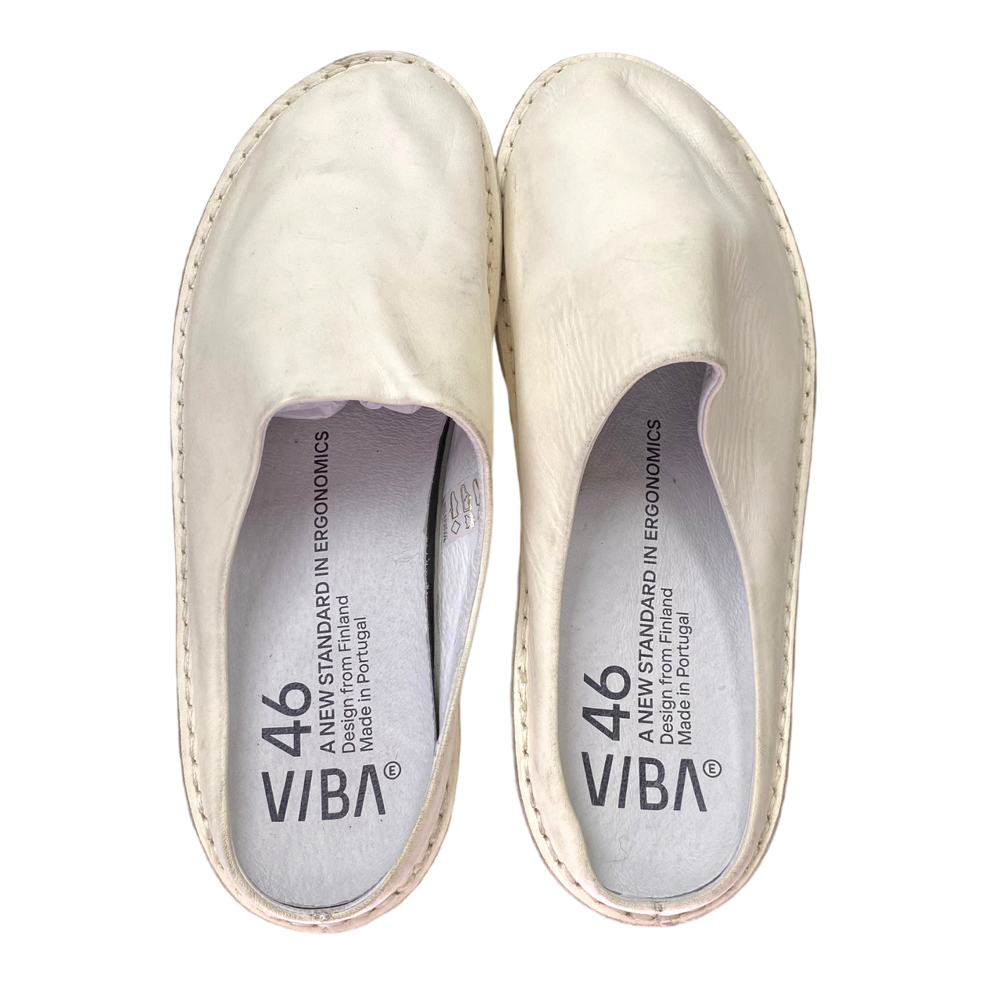 VIBAe Roma leather slippers, cream | 46