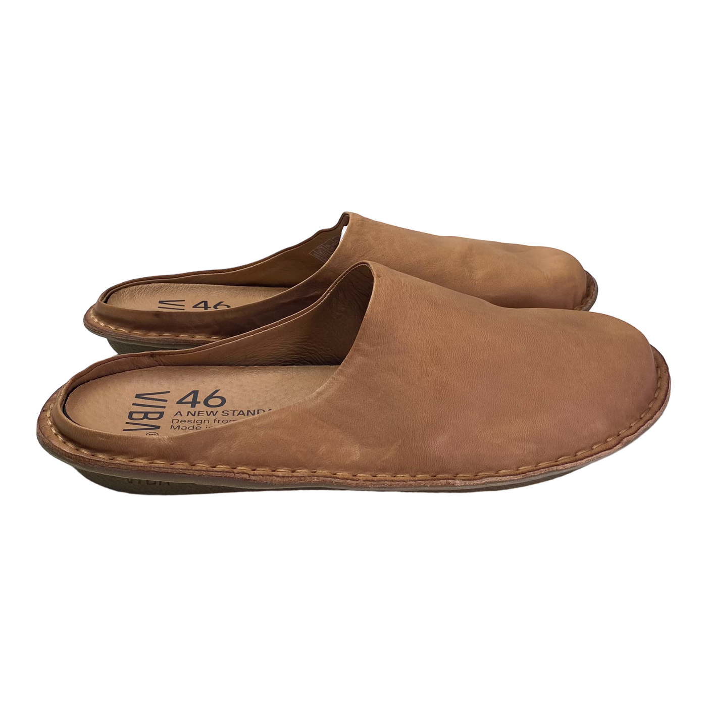 VIBAe Roma leather slippers, fawn tan | 46