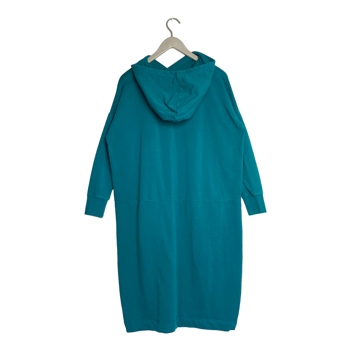 Papu giant split hoodie dress, teal | woman S