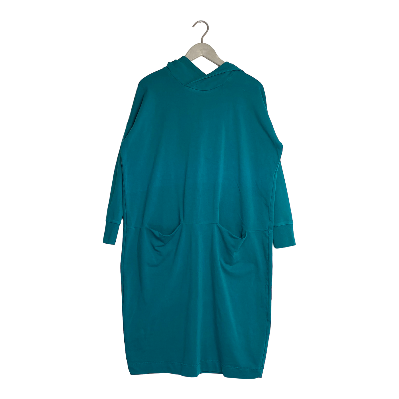 Papu giant split hoodie dress, teal | woman S