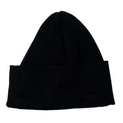 Metsola tricot rib beanie, black |  1-2y